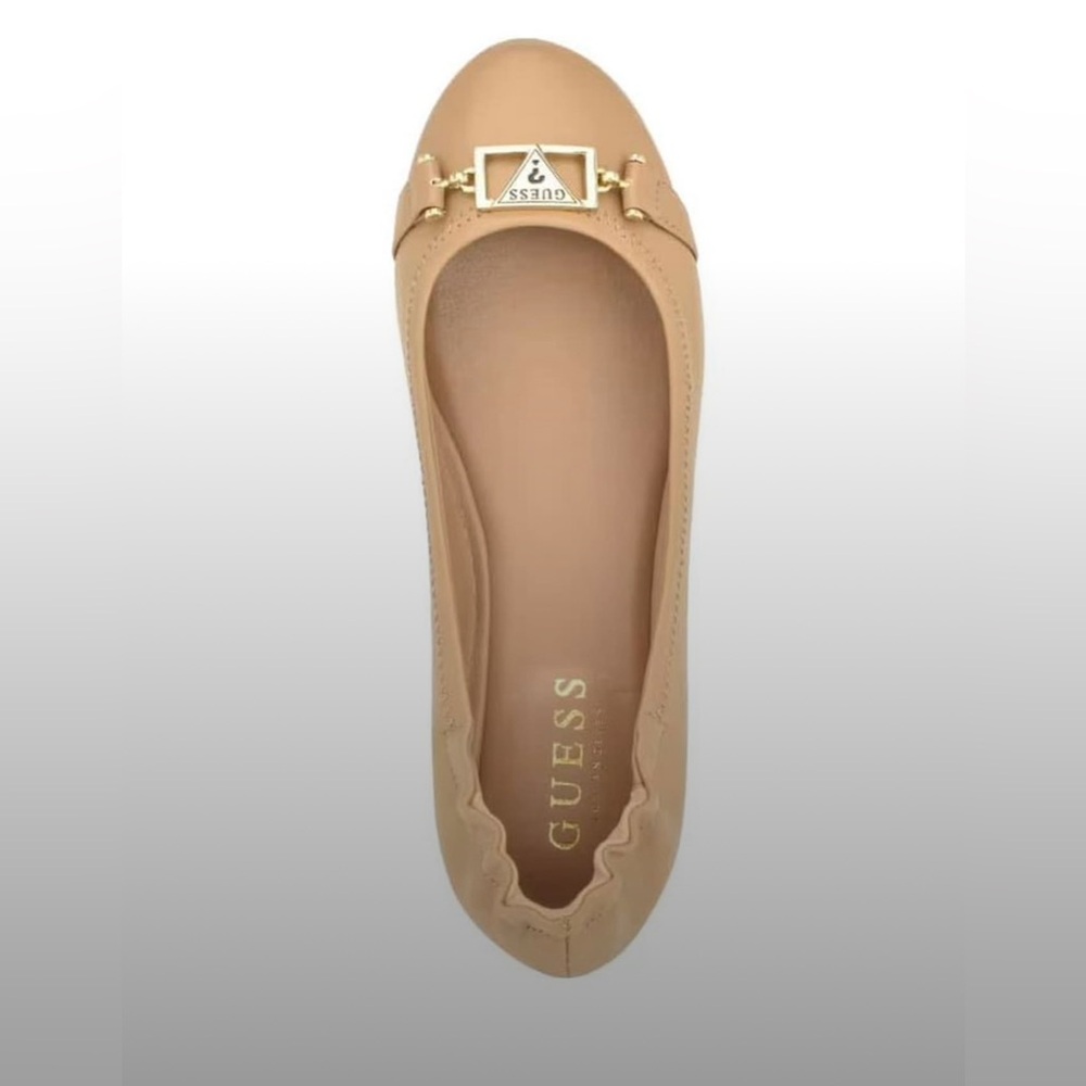 GUESS Beige Loafers with Gold Accent